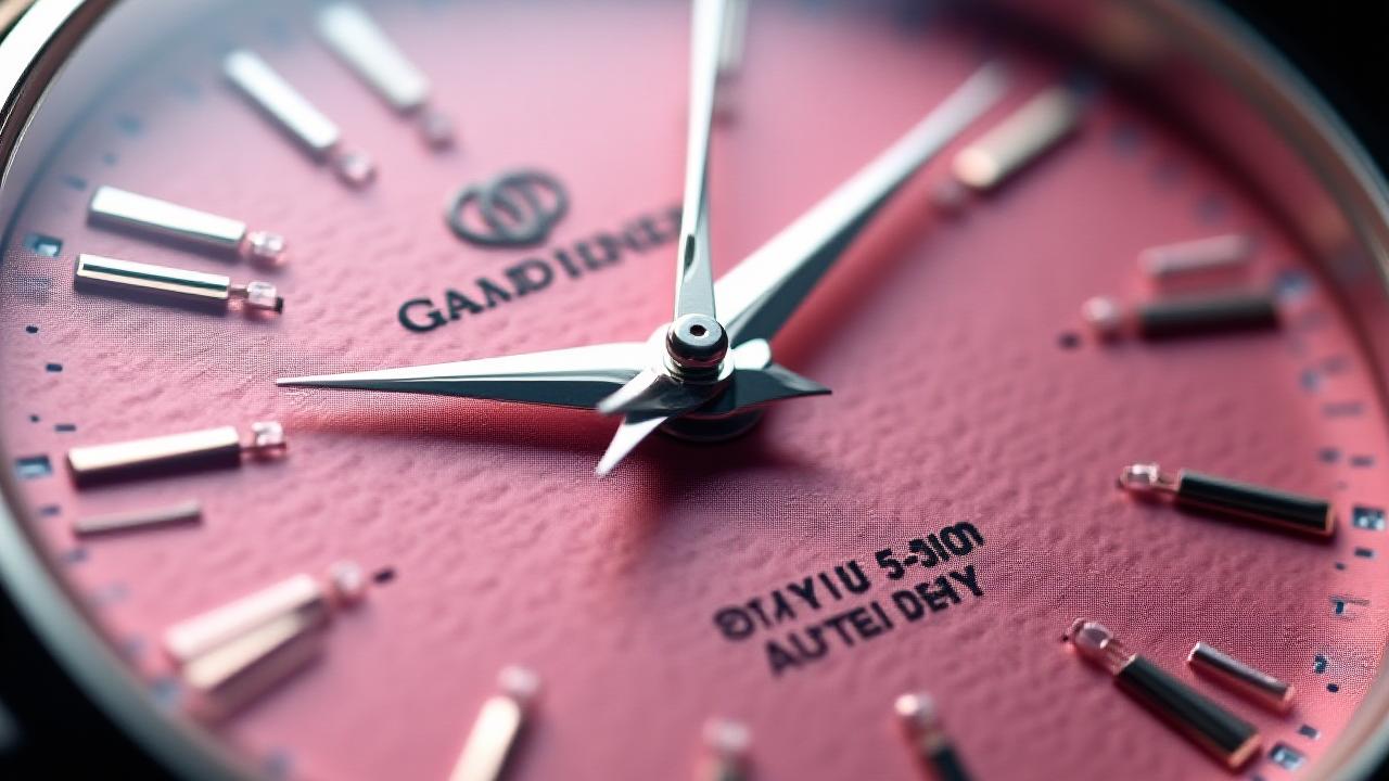 Grand Seiko "Shunbun" モデルの繊細な文字盤のクローズアップ
